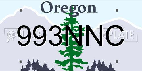 993NNC Oregon License Plate