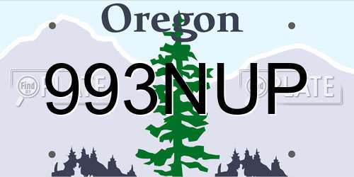 993NUP Oregon License Plate