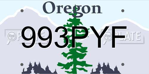 993PYF Oregon License Plate