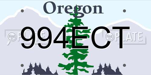 994ECT Oregon License Plate