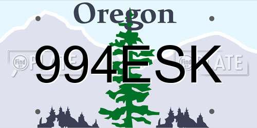 994ESK Oregon License Plate