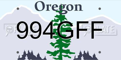 994GFF Oregon License Plate