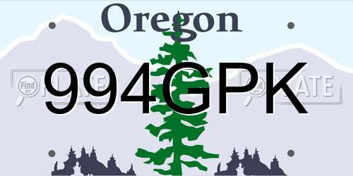 994GPK Oregon License Plate