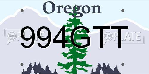 994GTT Oregon License Plate