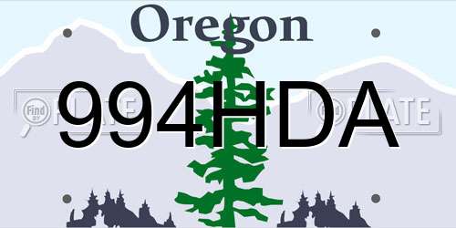 994HDA Oregon License Plate