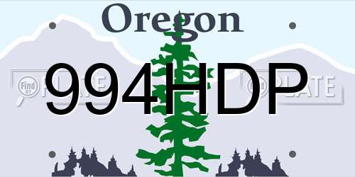 994HDP Oregon License Plate