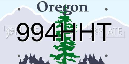 994HHT Oregon License Plate