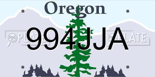 994JJA Oregon License Plate