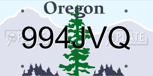 994JVQ Oregon License Plate