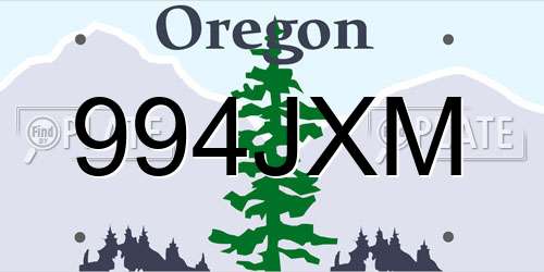 994JXM Oregon License Plate