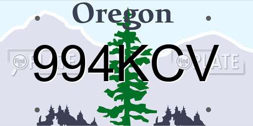 994KCV Oregon License Plate