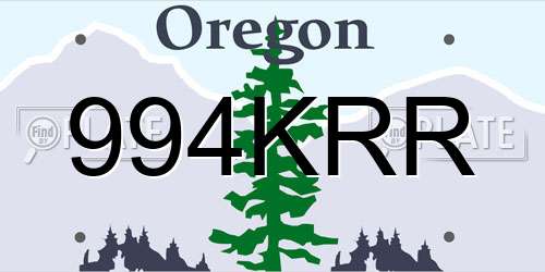 994KRR Oregon License Plate