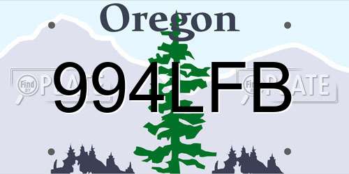 994LFB Oregon License Plate