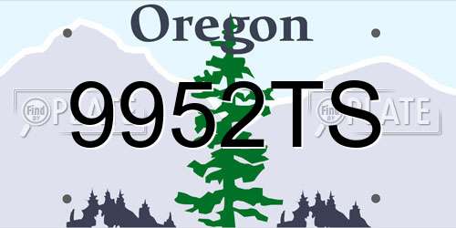 9952TS Oregon License Plate