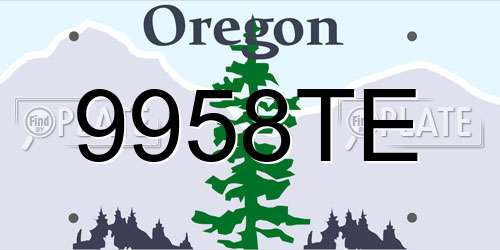 9958TE Oregon License Plate