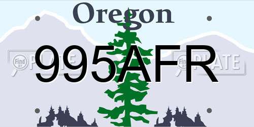 995AFR Oregon License Plate