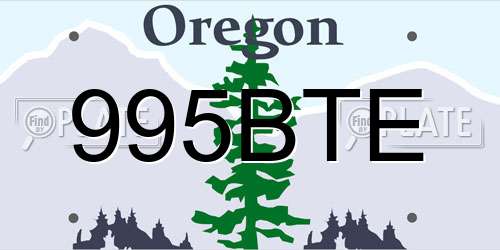 995BTE Oregon License Plate