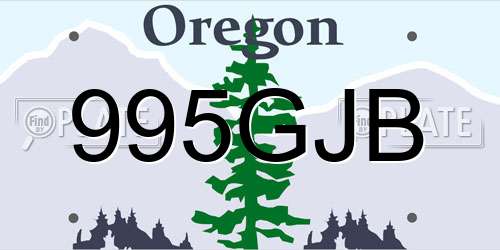 995GJB Oregon License Plate