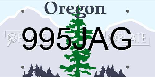 995JAG Oregon License Plate