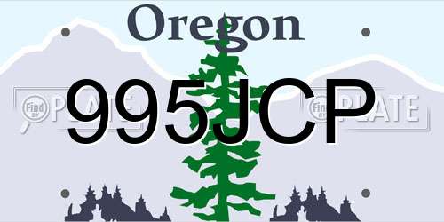 995JCP Oregon License Plate