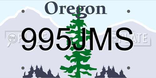 995JMS Oregon License Plate