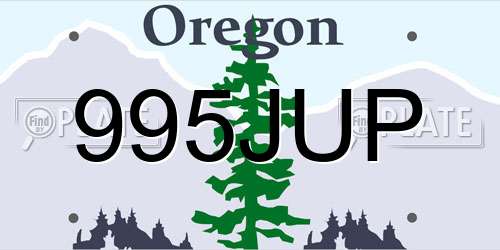 995JUP Oregon License Plate