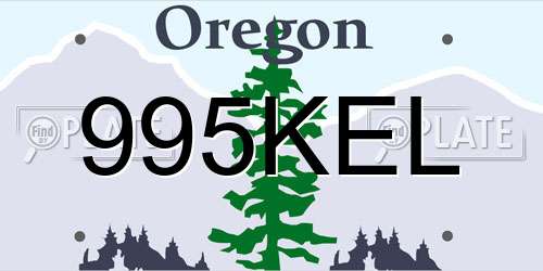 995KEL Oregon License Plate