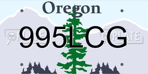 995LCG Oregon License Plate