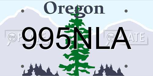995NLA Oregon License Plate