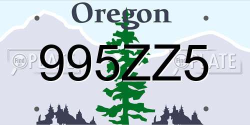 995ZZ5 Oregon License Plate