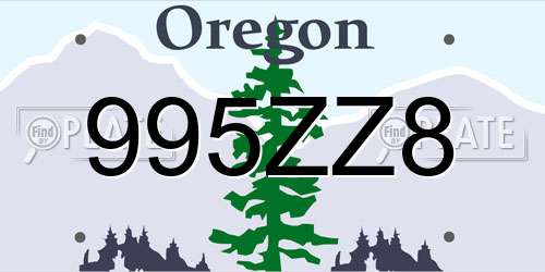 995ZZ8 Oregon License Plate