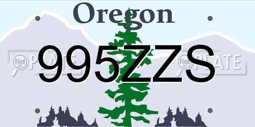 995ZZS Oregon License Plate