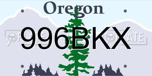 996BKX Oregon License Plate