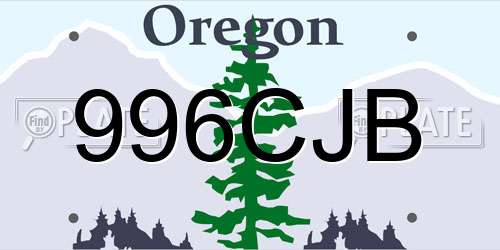 996CJB Oregon License Plate