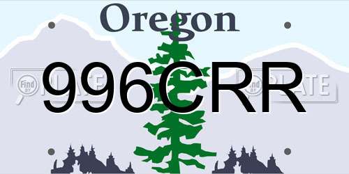 996CRR Oregon License Plate