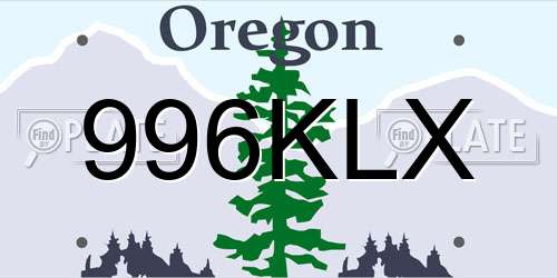 996KLX Oregon License Plate