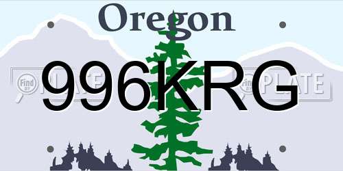 996KRG Oregon License Plate