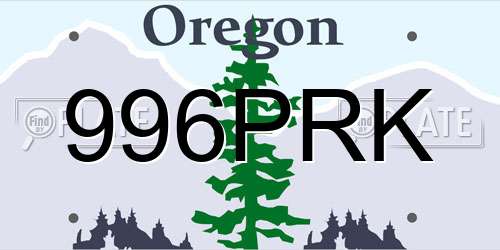 996PRK Oregon License Plate