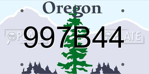 997B44 Oregon License Plate