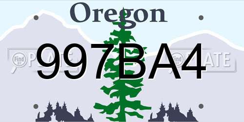 997BA4 Oregon License Plate