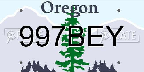 997BEY Oregon License Plate