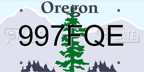 997FQE Oregon License Plate