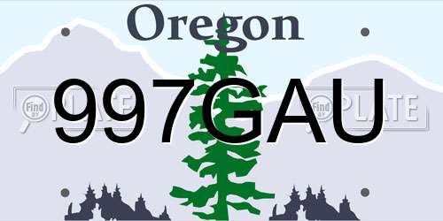 997GAU Oregon License Plate