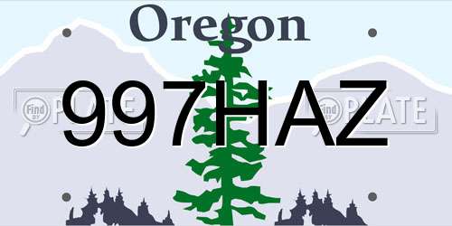 997HAZ Oregon License Plate
