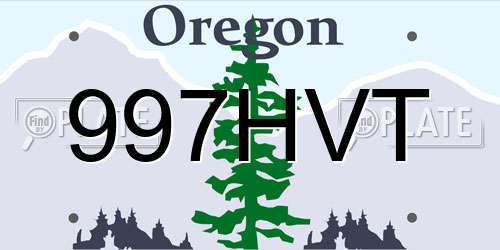 997HVT Oregon License Plate