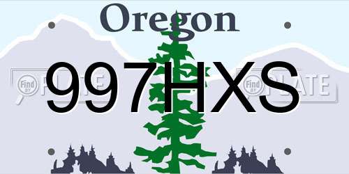 997HXS Oregon License Plate