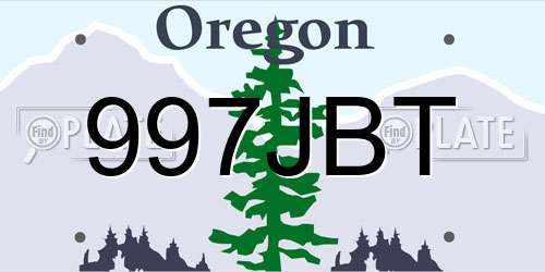 997JBT Oregon License Plate