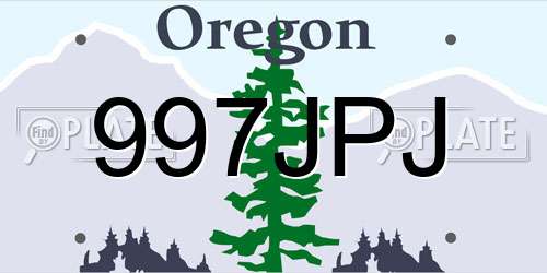 997JPJ Oregon License Plate