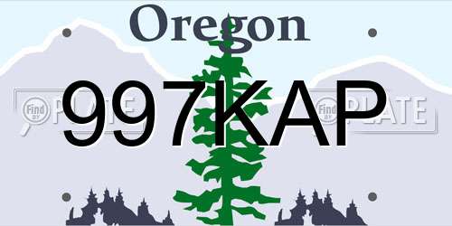 997KAP Oregon License Plate