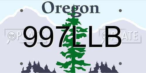 997LLB Oregon License Plate